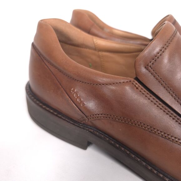 ECCO Mens Shoes Casual Comfort Leather Slip on 12 Loafers Brown EXTRAWIDTH